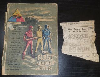 Wwii Story Of The First Armored Division Book,  Newspaper Clipping
