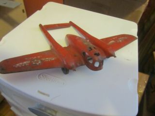 Antique Toy Metal Plane With Decals