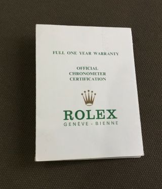 Rolex 1977 Dated Vintage Certificate