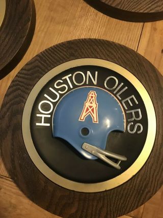 Houston Oilers Nfl Vintage 14” Round Football Helmet Wall Decor Plaque