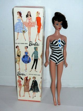 Vintage 4 Brunette Barbie Doll W/box