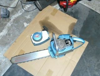 Vintage Homelite Xl - 12 Blue & White Chainsaw Serial 40990502 1st Time