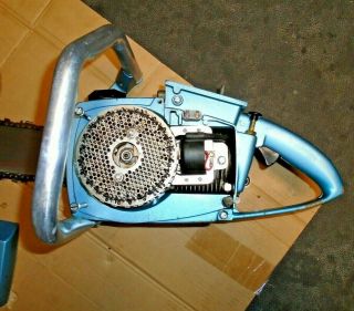Vintage Homelite XL - 12 Blue & White Chainsaw Serial 40990502 1st time 5