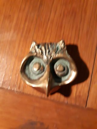 Vintage ADETTO EID bronze owl paperweight heavy brass collectible 2