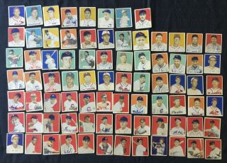 80 Different 1949 Bowman Baseball Cards Wear No Major Creases - Vintage