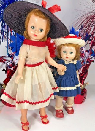 July 4th Special Vintage Ma 1950s Cissette And Alex Dolls In Patriotic Dress