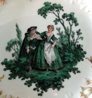 A Antique Meissen Bowl With A Courting Couple 2