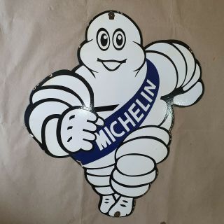 Michelin Man Vintage Porcelain Sign 21 X 24 Inches 5pc Set
