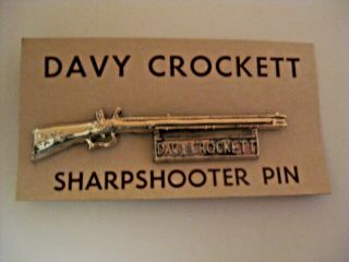 Nos Vintage Davy Crockett Western Toy Sharp Shooter Pin On Card L@@k