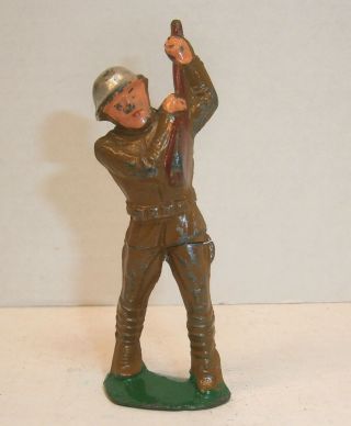 Vintage Manoil Dimestore Figure 38 Soldier With Gun Butting - Exc