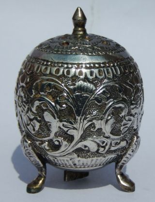 Antique Indian Islamic Solid Silver Pepperette (kutch C1890)