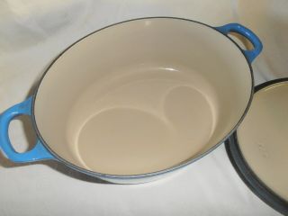 VINTAGE LE CREUSET ENAMEL CAST IRON 5 QT OVAL ROASTER 29 MADE IN FRANCE EX.  CON 4