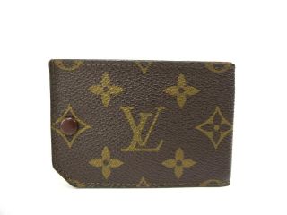 Authentic Louis Vuitton Card Case Holder Monogram Bi - Fold Vintage Rare Lv