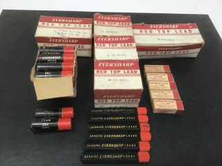 Vintage Nos Eversharp Red Top Lead Pencil Refills & Erasers In Boxes