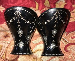 19th Century Victorian Lacquer & Diamante Shoe Heels