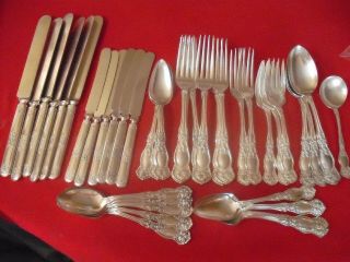 (40) Pc Rogers Is Silverplate Vintage Flatware,  1910 Orange Blossom