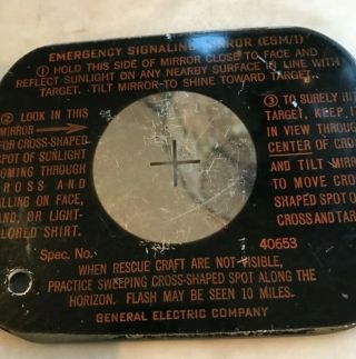 Vintage Rare Ww2 Pilot Emergency Signaling Mirror (esm/1) Mfg By Ge