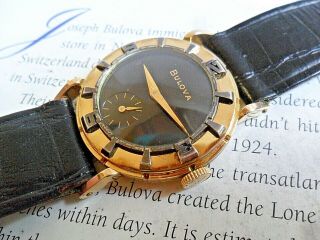 Rare Hard To Find Vintage 1953 Mens Bulova Air King 17 Jewel Watch Runs