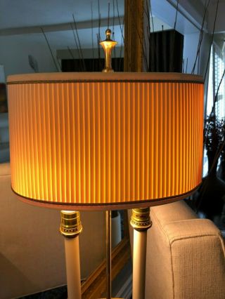 Vintage Stiffel Solid Brass Bouillotte Decor 2 way Candlestick Desk Table Lamp 3