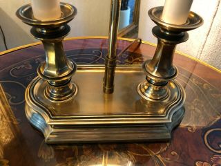 Vintage Stiffel Solid Brass Bouillotte Decor 2 way Candlestick Desk Table Lamp 4