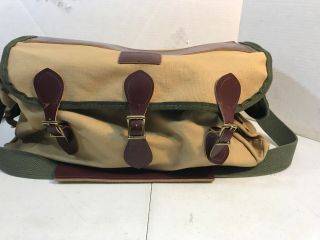 Vtg Orvis Canvas Leather Fly Fishing Tackle Bag Multi Purpose Snaps Buckles