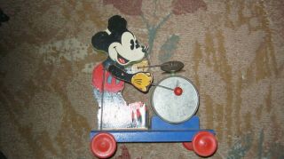 Mickey Mouse Fisher Price Toy Vintage Pull Toy