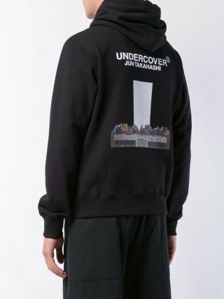 UNDERCOVER Last Supper Men ' s Black Hoodie Size 2 Rare JUN TAKAHASHI From JAPAN 6
