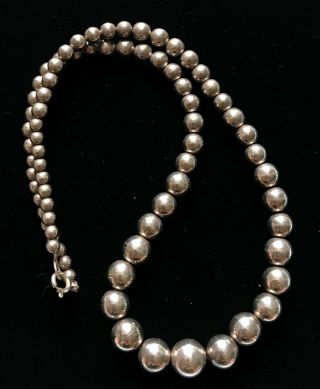 Vintage Sterling Silver 925 Beaded Necklace Marked 20 1/2 " 31.  2g M001