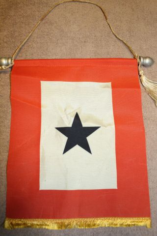 Ww2 U.  S.  Home Front " Son In Service " Window Flag On Wood Pole