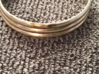 Tiffany & Co.  MAKER Sterling Silver Vintage Bangle Bracelet,  Ribbed 3 Ringed 5
