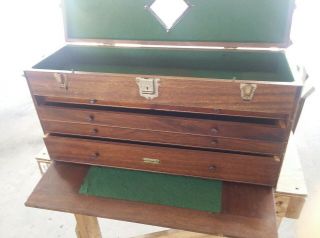Vintage Antique H Gerstner & Sons Machinist Tool Box Chest 5 Drawers 4