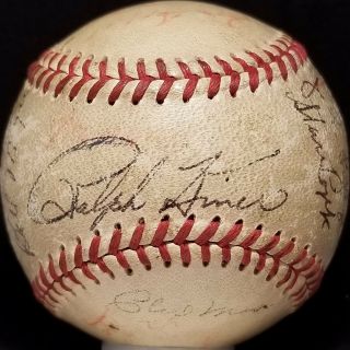 1949 Ralph Kiner 54 Home Run Season Pittsburgh Pirates Team Signed Ball Vtg Hof