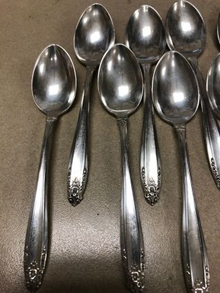 SET OF 12 - INTERNATIONAL PRELUDE STERLING SILVER DEMITASSE SPOON - 4 1/8” 3