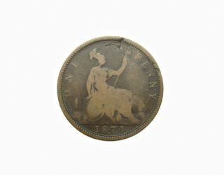 Victoria 1874 H Bronze Bun Head Penny - 7,  I - Freeman 76 - Rare