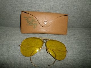 Bausch & Lomb Ray Ban Vintage 1950’s Or Wwii Classic Aviator Shooting Sunglasses