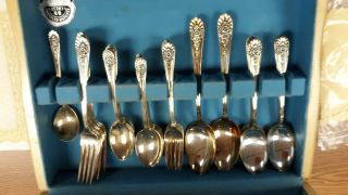 Vintage WM ROGERS MFG.  CO.  AA.  IS Flatware Silverware Jubilee Pattern 52 peice 6