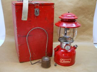 Vintage Coleman Lantern 200a With Pyrex Glass Globe,  Funnel And Box 11/66