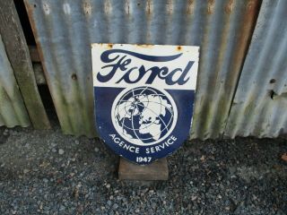 Vintage Classic Ford Dealers Enamel Sign.  Double Sided.