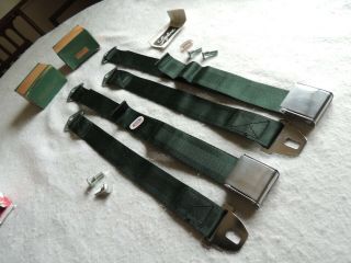 Vintage Nos Lifeline Auto Belts Green Seat Belts Instructions & Bolts
