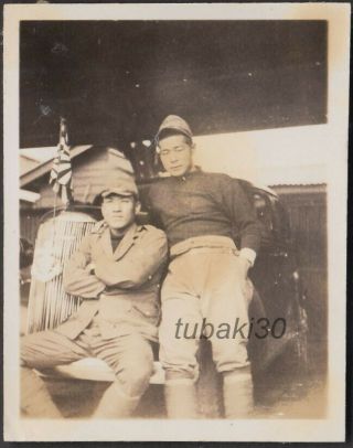 4 Japan Naval Landing Forces 1930s Photo Soldiers By Navy Car Nanking China