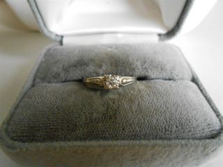 Very Pretty Antique Diamond Engagement Ring 14kt Wg