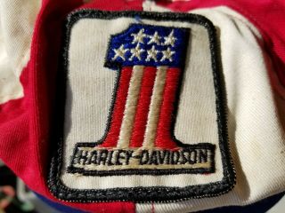 RARE HARLEY DAVIDSON RED WHITE AND BLUE NO.  1 HAT VINTAGE 6