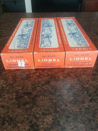 PW Lionel 1960s Set of 3 2404 2405 2406 w/ Boxes Rare Item 374 2