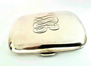 Vintage R&b.  Co Art Deco Sterling Silver Curved Card/cigarette Case Compact.