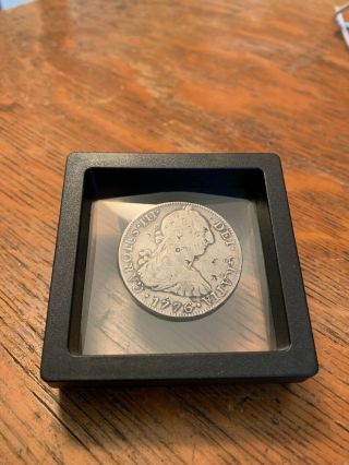 1776 Rare Chopmark Spanish 8 Reales Mexico Silver Coin.  243 Years Old.