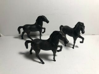 Stuart Vintage Standing Horses In Black Color.  Three Total
