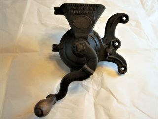 Rare Antique A.  J.  & Geo.  W.  M.  Vandegrift Cast Iron Hinged Coffee Grinder/ Mill
