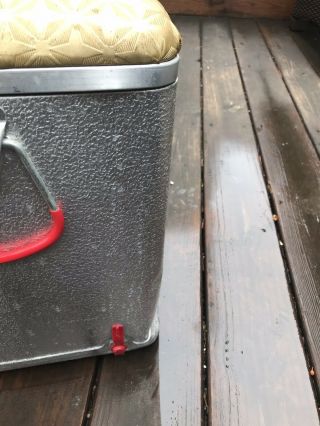 Vintage Mid Century Cronstroms Cronco Aluminum Cooler Padded Lid Seat Ice Chest 2