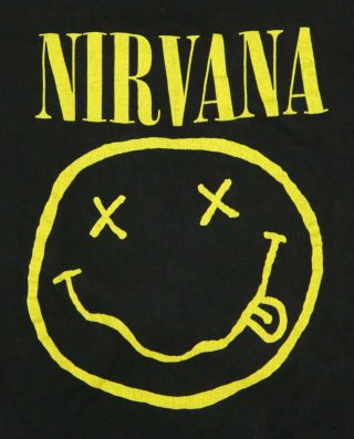 Vintage 1990 ' s Nirvana Smiley T - Shirt • Stedman Hi - Cru USA • X - Large 4