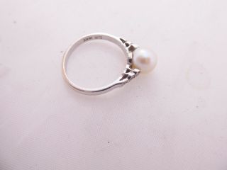 18ct gold diamond ring,  cultured pearl art deco design 18k 750 3